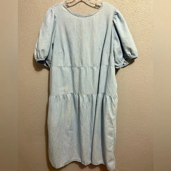 Old Navy Chambray Tiered midi dress size 2x - Picture 3 of 7
